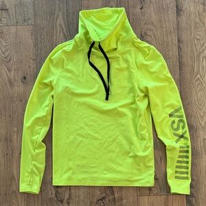 Neon Yellow Pullover with Black Drawstrings